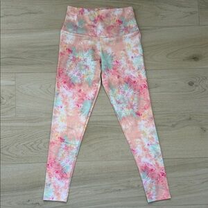 Womens Onzie Tie-Dye High-Waist Leggings - Peach Multi